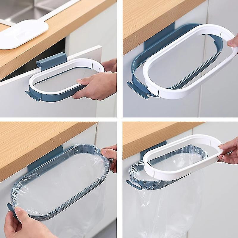 Kitchen Plastic Garbage Bag Holder With Cover / Multifunction Scouring Pad Drybluepink2pcs