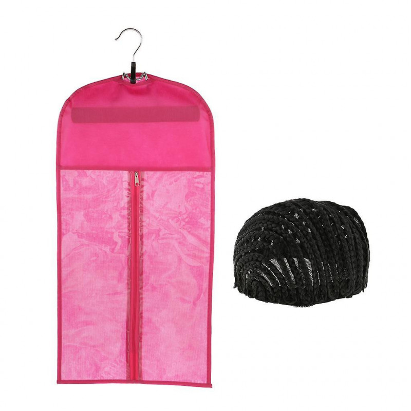 Perruques à cheveux Support de sac de rangement + Cornrow Casquette de dentelle tressée réglable