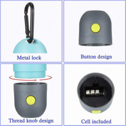 2pcs Dog Poop Waste Bag Holder Dispenser With Led Flashlight