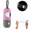 Distributeur de sac à crottes pour chiens avec lampe de poche LED intégrée et clip en métal