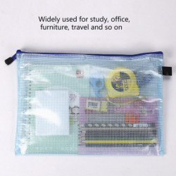 Mengxi 5pcs/set File Bag Zipper Closure Waterproof Pvc Multipurpose Tear Resistant Document Pouch Household Supplies