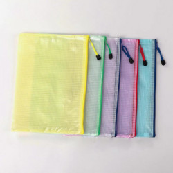 Mengxi 5pcs/set File Bag Zipper Closure Waterproof Pvc Multipurpose Tear Resistant Document Pouch Household Supplies