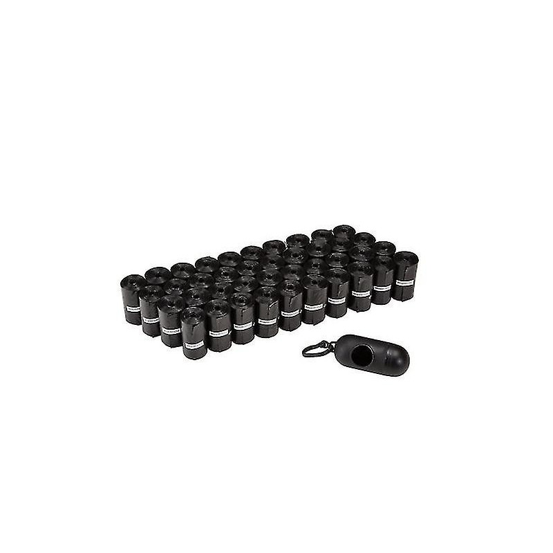 40 Pack Of 15 Black Dog Waste Bags With Dispenser And Leash Clip, Fragrance-free