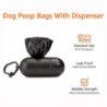 40 Pack Of 15 Black Dog Waste Bags With Dispenser And Leash Clip, Fragrance-free