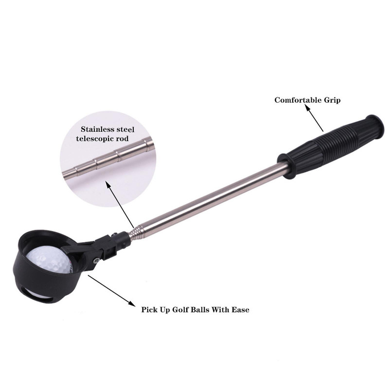 Golf 8-Section Antenne Pôle En Acier Inoxydable Ball Pickers Golf Ball Scoop