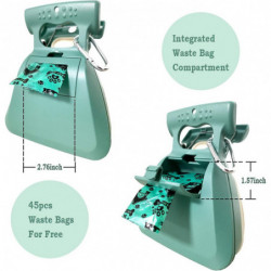 Portable Poop Scoop, Extendable Dog Poop Scoop With Dispenser For 3 Dog Poop Scoop Waste Bag Refills