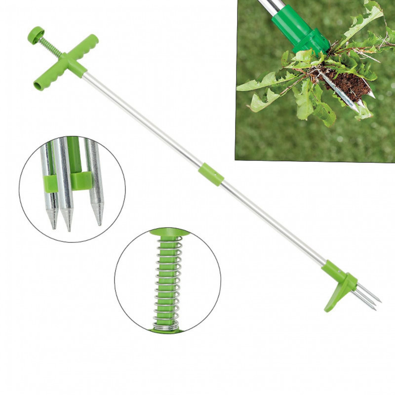 Outdoor Detachable Long Handle Manual Root Remover Killer Weed Cutter Lawn Tool Qinhai