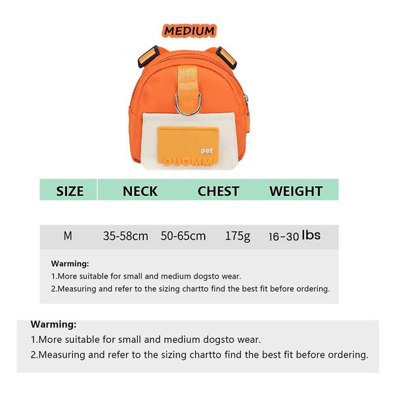 Dog Backpack Harness With Leash,pet Puppy Backpacks Dog Poop Bag Dispenser,adjustable Pets Self Car