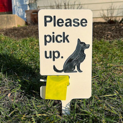 Outdoor Pet Poop Cleanup Sign with Bag Holder Fun Dog Poop Lawn Insert Sign for Outsides
