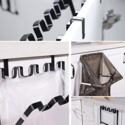 Trash Bag Holder Foldable Cabinet Garbage Hanger Rubbish Bag Storage Rack (1pc, White)