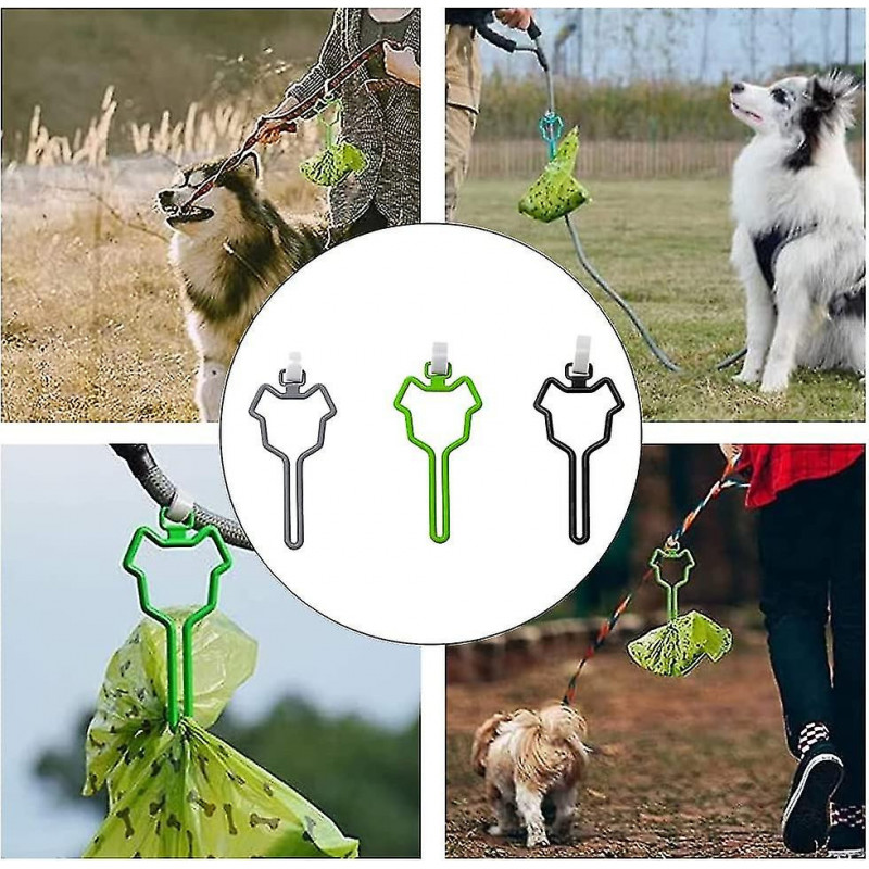 3 Pcs Dog Poop Bag Holder Adjustable Dispen For Leash, Hands Free Waste Bag Carrier Poop Bag