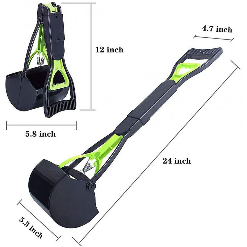 Scooper à caca pour grands petits chiens, râteau pliable de ramassage des déchets de caca de chien