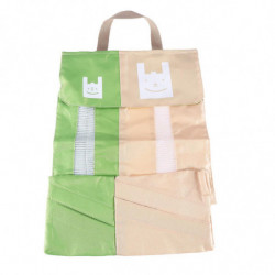 Dual-port Hanging Garbage Bag Organizer Trash Bags Holder for Kitchen Bathroom (Fruit Green)