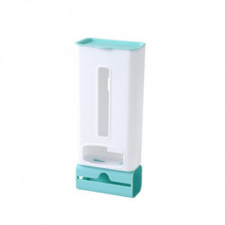 Wall-Mounted Plastic Bag Dispenser Garbage Trash Bags Storage Box, Light Blue