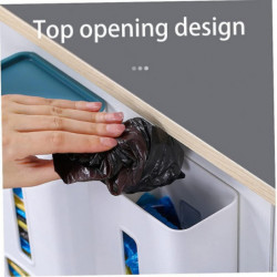 Wall-Mounted Plastic Bag Dispenser Garbage Trash Bags Storage Box, Light Blue