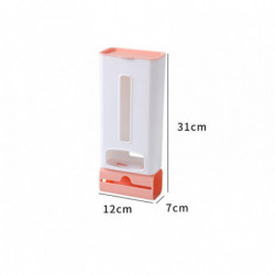 Wall-Mounted Plastic Bag Dispenser Garbage Trash Bags Storage Box, Pink