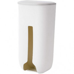 Garbage Plastic Bag Holder Trash Bag Dispenser Wall Mounted Self Adhesive Hanging Box White