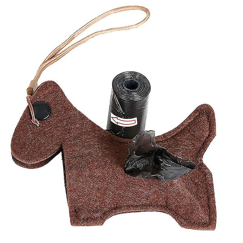 Portable Dog Waste Poop Bags Dispenser Simulation Felt Animal Trash Bag (brown, Dog Style)