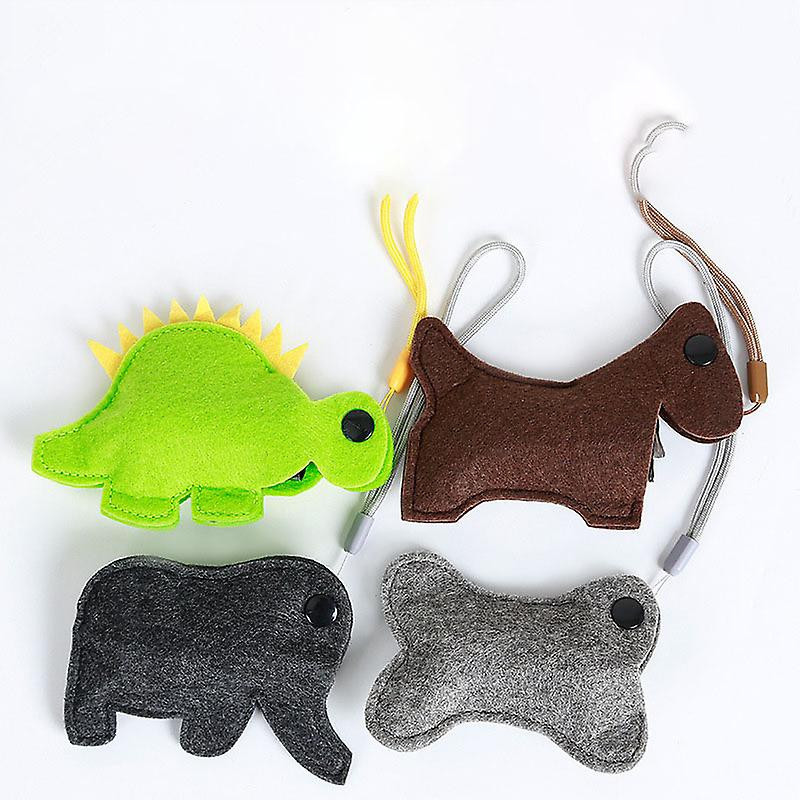 Portable Dog Waste Poop Bags Dispenser Simulation Felt Animal Trash Bag (brown, Dog Style)