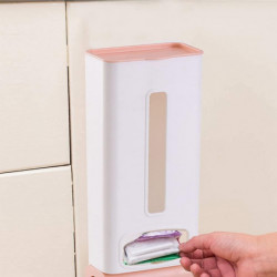 Pack of 2 Plastic Bin Bag Organiser Dispenser, Mounted Plastic Bag Dispenser, Bag Holder Plastic