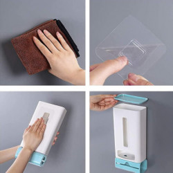 Pack of 2 Plastic Bin Bag Organiser Dispenser, Mounted Plastic Bag Dispenser, Bag Holder Plastic