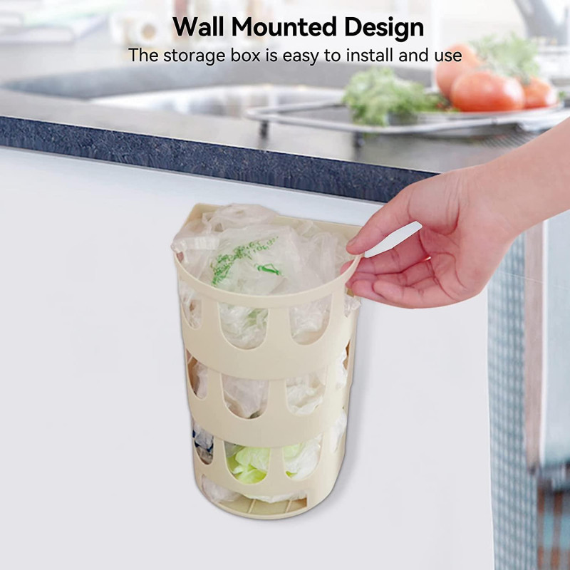 Rubbish Bags Dispenser for Kitchen, Plastic Bag Holder Grocery Bag Dispenser Hanging Storage Bag