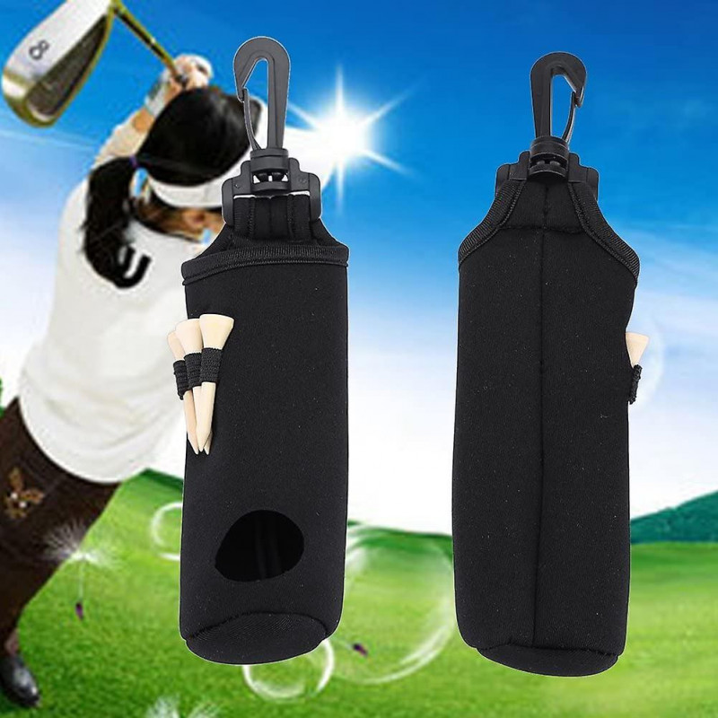 Golf Tees Holder Carry Bag Carrier Pouch Waist Bag Golfing Accessories (Black)