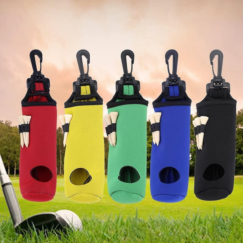 Golf Tees Holder Carry Bag Carrier Pouch Waist Bag Golfing Accessories (Black)