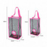 Hanging Folding Mesh Garbage Bag Organizer Trash Bags Holder Recycling Containers Storage for Kitchen - Size S(Rose Red)