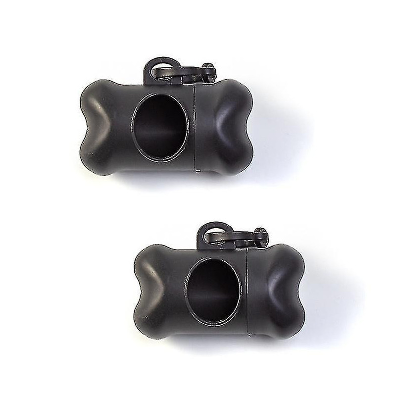 2pcs Dog Poop Bag Dispenser, Dog Poop Bag Dispenser With Clip Leash, Trash Bags Not Included, Black-ZZY