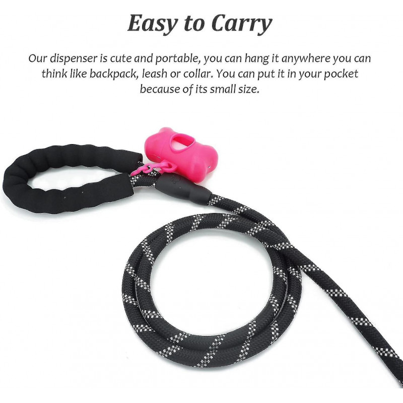 2pcs Dog Poop Bag Dispenser, Dog Poop Bag Dispenser With Clip Leash, Trash Bags Not Included, Black-ZZY