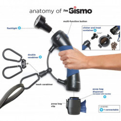 Je suis Gismo - Laisse pour chien avec distributeur de sacs à crottes