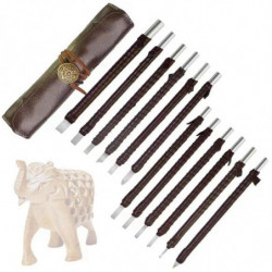 12 Pcs Outil De Sculpture En Pierre, Kit De Sculpture En Stéatite En Acier De Tungstène, Gravers Pour Le Métal [...]