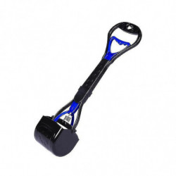 Dog Pooper Scooper Handle Jaw Pooper Scooper Pet Waste Pick Up Tool 17.7" Blue