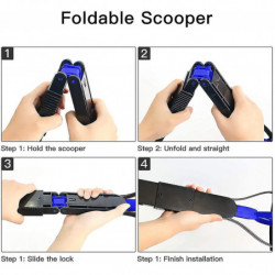 Dog Pooper Scooper Handle Jaw Pooper Scooper Pet Waste Pick Up Tool 17.7" Blue