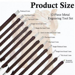 12 Pcs Outil De Sculpture En Pierre, Kit De Sculpture En Stéatite En Acier De Tungstène, Gravers Pour Le Métal [...]