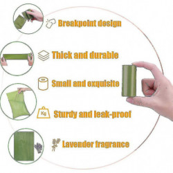 Distributeur de sac à crottes pour chiens avec lampe de poche LED intégrée et clip en métal pour laisse, déchets [...]