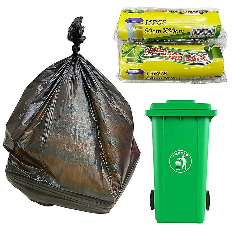 15pcs/1 Roll 60x80cm Disposable Kitchen Waste Trash Rubbish Pouch Garbage Bags