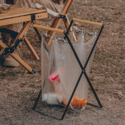 Iron Rubbish Bag Shelf Foldable Portable Rubbish Bag Holder For Outdoor Camping T