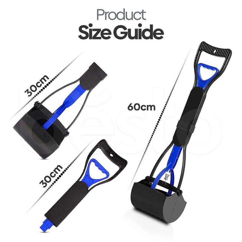 Long Handle Pet Poop Scoop Waste Jaw Grabber Dirt Pickup Dog Cat Pooper Scooper
