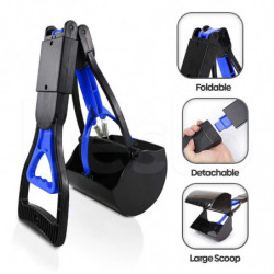 Long Handle Pet Poop Scoop Waste Jaw Grabber Dirt Pickup Dog Cat Pooper Scooper