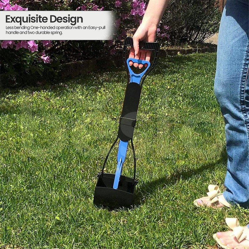 Long Handle Pet Poop Scoop Waste Jaw Grabber Dirt Pickup Dog Cat Pooper Scooper
