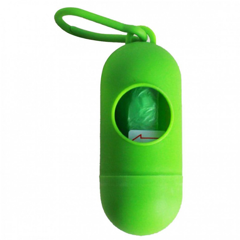 Plastic Dog Poo Bag Dispensers + Pet Waste Bags Green