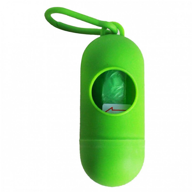 Plastic Dog Poo Bag Dispensers + Pet Waste Bags Green