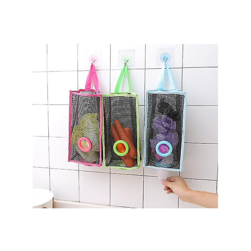 Plastic Bag Holder, Grocery Bag Holder Trash Bags Holder Organizer Mesh Hanging Storage FX59