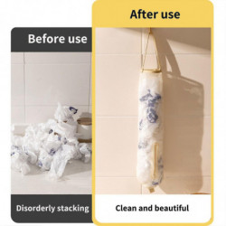 Kitchen Dining Plastic Bag Holder Grocery Bag Holder Trash Bags Holder Wall Mount Garbage Plastic Bag Organizer