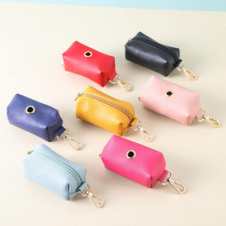 Dog Poop Bag Holder with Metal Clip Pull-out Design Smooth Zipper for Hassle-Free Use Portable