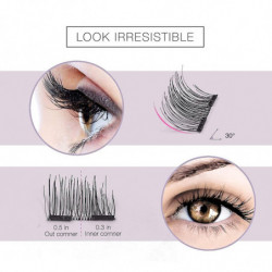 Deux cils magnétiques, aimant ultra mince de 0,2 mm, poids léger et facile à porter, meilleurs cils réutilisables 3D