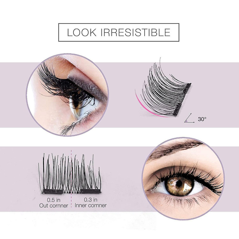 Deux cils magnétiques, aimant ultra mince de 0,2 mm, poids léger et facile à porter, meilleurs cils réutilisables 3D
