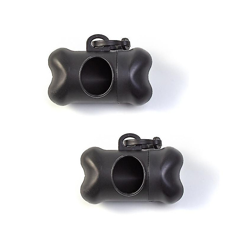 2pcs Dog Poop Bag Dispenser, Dog Poop Bag Dispenser With Clip Leash, Trash Bags Not Included, Black
